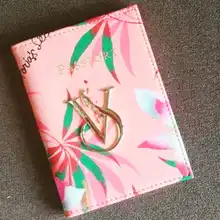 Card-Case Passport-Cover Pink Credit Id-Organizer Women Stripe