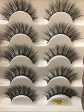 Pestañas postizas 3D, 5 pares, pelo de visón de imitación, pestañas de serie Wispies Fluffies naturales, largas y suaves, hechas a mano, pestañas negras sin crueldad