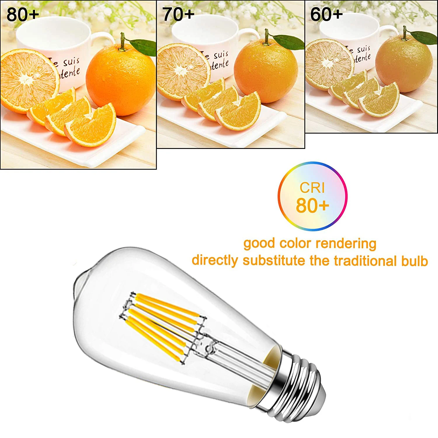 Hcnew DC/AC 12V 24V Retro Edison LED filament lamp ST58 6W Daylight White 4500k Low Voltage Warm White 2700K equivalent 60W Lamp