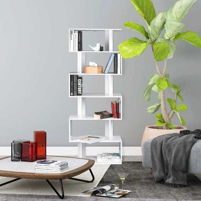 WOLTU scaffale per libri moderno 6 unità cubi di stoccaggio cartelle  autoportanti alte per soggiorno camera da letto mobili per ufficio