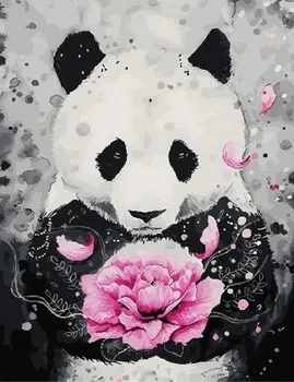 

Painting by numbers gx26922 "panda with a flower" 40x50 cm