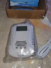 Detector de Gas 2 en 1, alarma de Gas Natural, propano, CO, con Sensor de fugas, con promoción de voz y pantalla LED