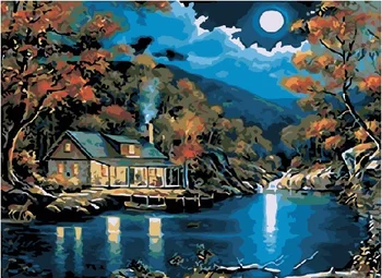 

Painting by Numbers ex 5870 moon over the River 30*40