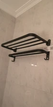 Hanger Organizer Towel-Holder Shower-Rack Bathroom-Accessories Folding Black Aluminum