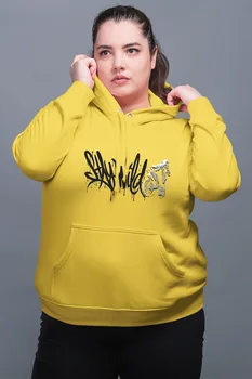 

Angemiel Wear Stay Wild Motorcycle Yellow Women 'S Hooded Sweatshirt