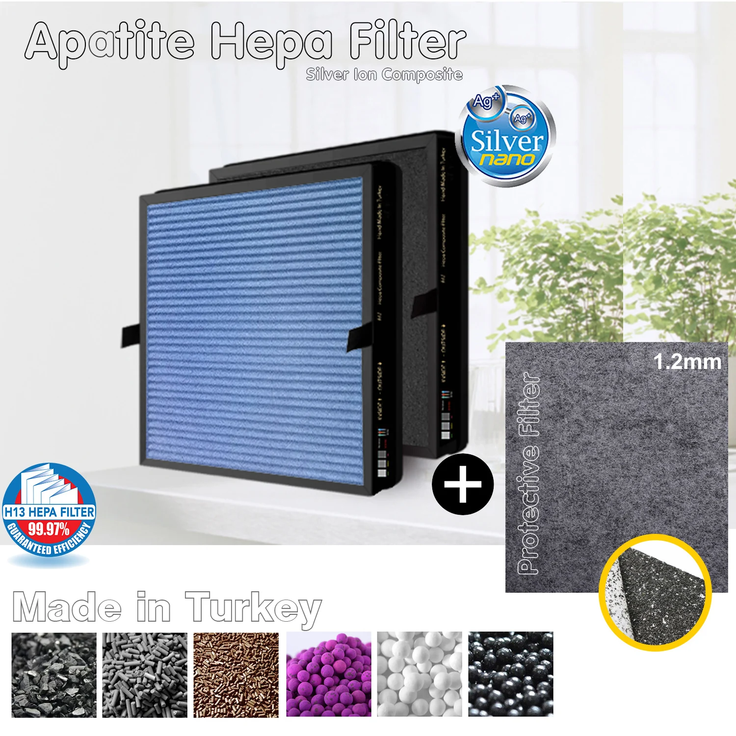 Filtro Filtro Aria Cado Compatibile Fl-C310 Ap-C310 / Ap-C300 Serie + Protettivo