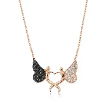 

KUTAYDAN 925 Sterling Silver Heart Angel Lady Necklace