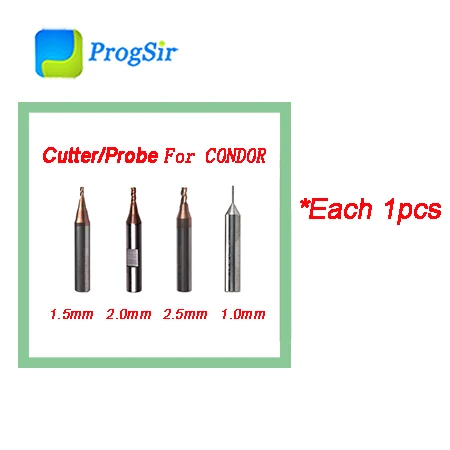 1,0 мм 1,5 мм 2,0 мм 2,5 мм резак зонд для Xhorse CONDOR XC MINI Plus Дельфин XP-005 Дельфин XP-007 машина для резки ключей - Цвет: Each 1pcs kit