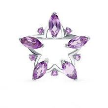 Серебряная брошь с аметистом SUNLIGHT проба 925