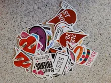 Pegatinas para el Día de San Valentín, 50 Uds., regalo para amantes, guitarra, motocicleta, monopatín, portátil, calcomanía para nevera