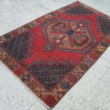 Восточный шерстяной английский ковер Oushak, традиционный ручной тканый 3'6''X 6'3''/106x190 см