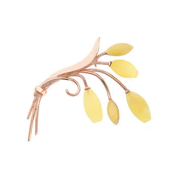 

Silver brooch with amber sunlight