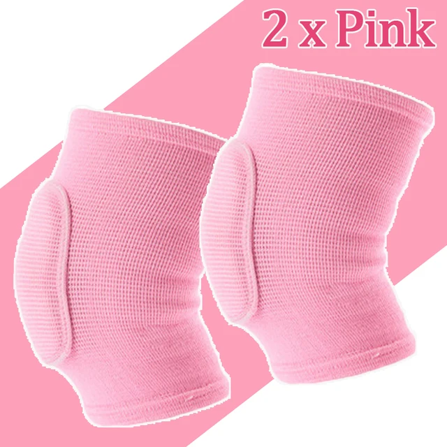Sports Compression Knee Pads Elastic Knee Protector Thickened Sponge Knees Brace Support for Dancing Workout Training 2pcs Pink
