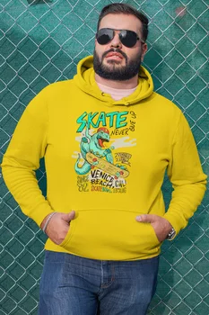 

Angemiel Wear Skate Never Give Up Yellow Men 'S Hooded Sweatshirt
