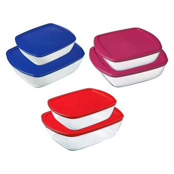 

Set of lunch boxes Pyrex C&F (2 pcs) Transparent Borosilicate Glass