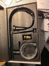 Rozin-Grifo negro mate para cocina, boquilla rociadora de rotación de 360 grados, mezclador montado en cubierta, para fregadero de cocina, frío y caliente