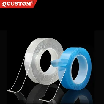 

QCUSTOM Sllicone Tape Gel-Grip Double-Sided-Tape Sticky Nano Non-Slip Transparent Waterproof Removable Adhesives Loop Disks 3/5M