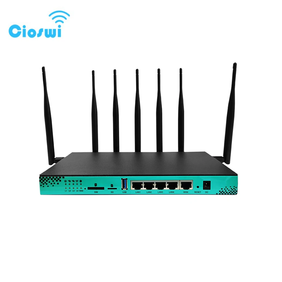 Cioswi 4G 5G Беспроводной маршрутизатор 1200 Мбит/с WiFi Dual Band 4 LAN Промышленные
