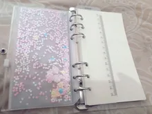 Cuaderno transparente de hojas sueltas de varios tamaños, carpeta de notas, diario, cubierta de núcleo interno, suministros de papelería de oficina, tamaño A7, A6 y A5