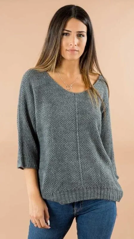 Grey GREYMODA свитер женский базовый трикотажный хлопок удобный Модный зимний женский пуловер повседневные топы уличная одежда одного размера - Цвет: Grey