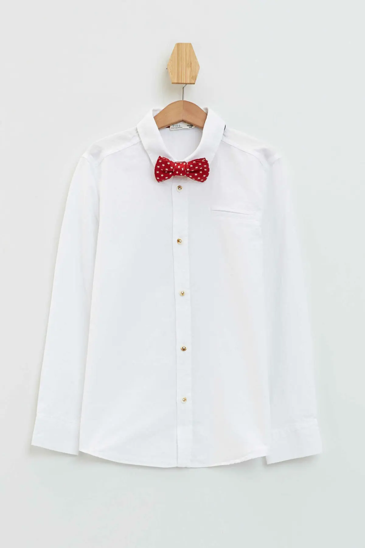 DeFacto New Boy Long Sleeve Shirt Kids Fashion Formal Bow Blousers Autumn Boys Casual Simple Shirts White- K9772A619AU