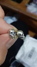 MKENDN-pendiente con broche de calavera estilo Punk callejero para hombre y mujer, 100% Plata de Ley 925, joyería fina