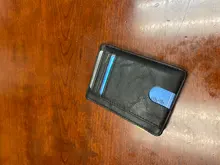 KUDIAN BEAR-cartera minimalista Rfid para hombre, tarjetero pequeño de cuero, negro, Mini Estuche Delgado, monedero BID251 PM49