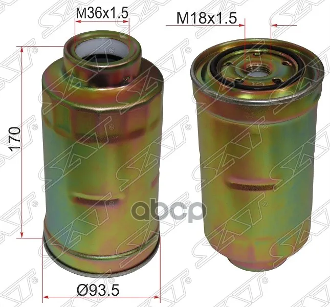 Фильтр Топливный Toyota Coaster 93-/Dyna 88-02/ Land Cruiser 80 1hd/1hz 90-98 Sat арт. ST-23303-56040 |