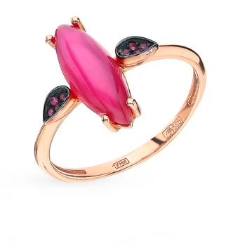 

Gold ring with rubies and cubic zirconia sunlight sample 585 test