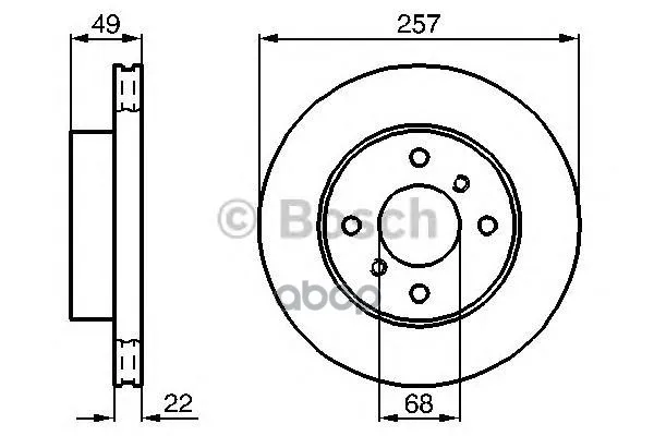 Диск Тормозной Nissan Almera 1.6 01/2006 Передний Вент. Bosch арт. 0986478567