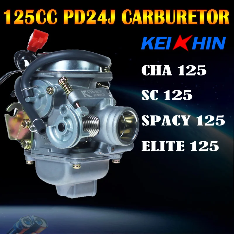 GY6 125cc 150cc PD24J карбюратор мопеда 4-тактный скутер SPACY CHA125 ELITE SC125 GR125 Мотоцикл ATV