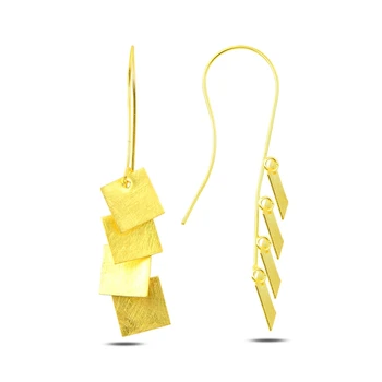 

KUTAYDAN Dangle Square Broseli Earrings 925 Sterling Silver