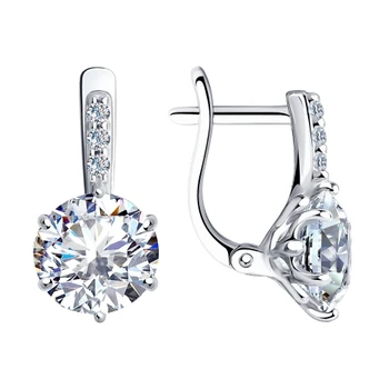 

Earrings made of silver with cubic zirconia and cubic zirconia Swarovski