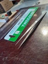 100% VETUS-Pinzas antiestáticas industriales de acero inoxidable, herramientas de reparación de relojería con etiqueta de seguridad, serie TS