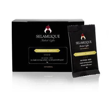 

Selamlique Istanbul Cardamon Turkish Coffee Sachets Packs of 7 x 7 GR - 24 x 7 GR