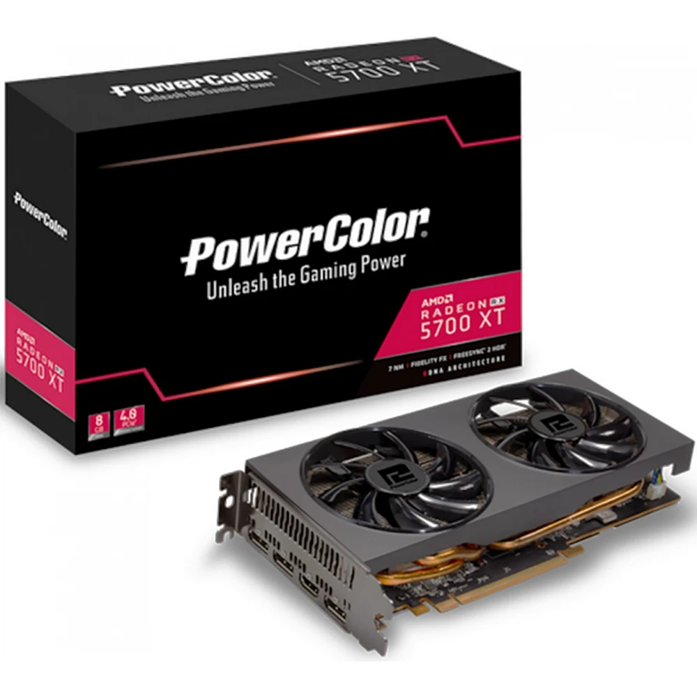 Видеокарта PowerColor Red Dragon AMD Radeon RX 5700XT 1905MHz 8192MB 14000MHz 256 bit RTL [AXRX 5700XT 8GBD6-3DH]