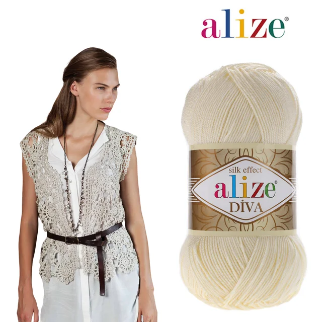 Alize Diva Batik 100gr 350mt microfiber acrylic yarn with silk