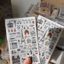 Pegatina de papel para decoración, pegatina de diario de viaje de estilo europeo, álbum de recortes diario, pegatinas Kawaii coreanas de papelería