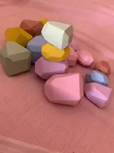 Bloques de construcción de piedra colorida Jenga para niños, juguete educativo de estilo nórdico creativo, piedra de arcoíris, juguete de madera