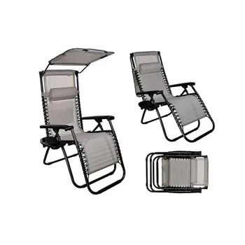 

Lounger foldable with sunscreen up 120 kg load 10060