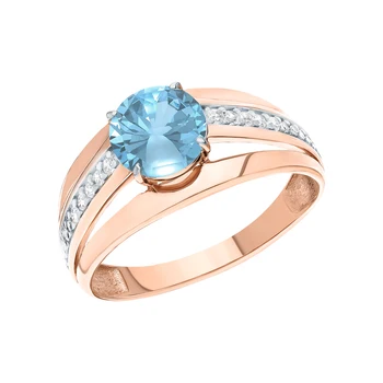 

Gold ring with Topaz and cubic zirconium sunlight sample 585