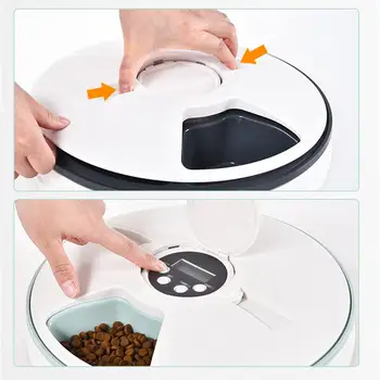 

Pet Bowl Six-Hole Smart Timing Feeder Regular And Quantitative Tableware Pet Automatic Feeder Pet Supplies