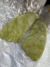 Gua Sha-Rodillo de Jade masajeador Facial 100% verdadera piedra Natural, rascador Gouache, herramientas de masaje para el cuidado de la piel