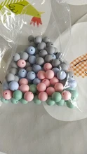 LOFCA 12mm 50 unids/lote perlas de silicona de grado de alimentos mordedor cuentas bebé masticables cuentas de dentición mordedor de silicona diy