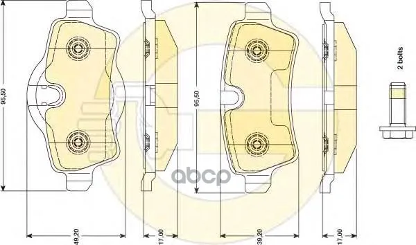 Колодки Тормозные Mini Cooper 06-/One/Clubman 07- Задние Girling 6117661 Girling арт. 6117661