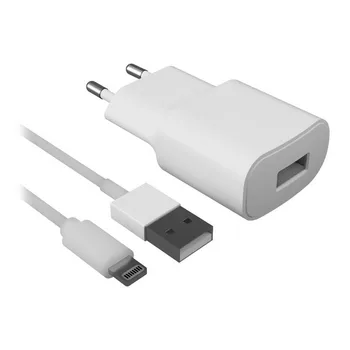 

Wall Charger + MFI Certified Lightning Cable Contact 2.1A White