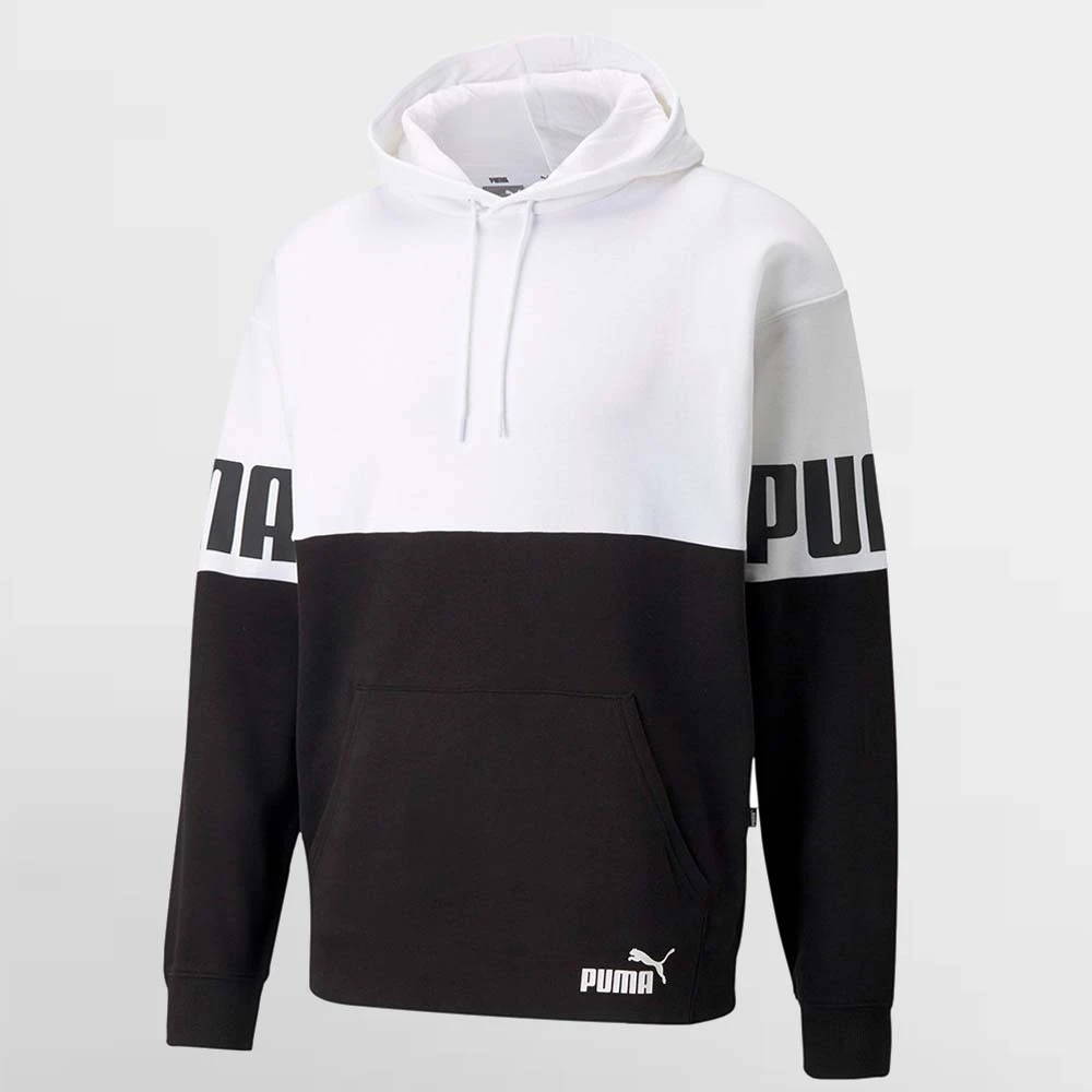 SUDADERAS DE DEPORTES PUMA, POWER COLORBLOC, 846103 02, HOMBRE, FITNESS, BOLSILLO CANGURO, CON COLOR BLANCO Y NEGRO, CIERRE DE PUÑO EN LAS MANGAS|Sudaderas con capucha y - AliExpress