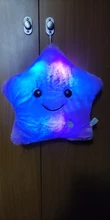 34CM Creative Toy Luminous Pillow Soft Stuffed Plush Glowing Colorful Stars Cushion Led
