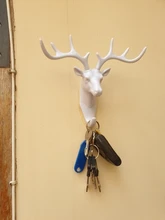 Wall-Hanging-Hook Horns Hanger-Rack Deer-Head Wall-Decoration Key-Deer Vintage Antlers
