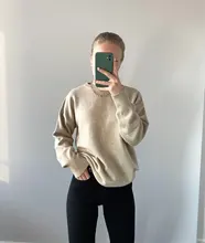 Hirsion-suéter holgado de gran tamaño para mujer, jersey básico de punto elegante, cuello redondo, suave, de Cachemira, para invierno, 2020